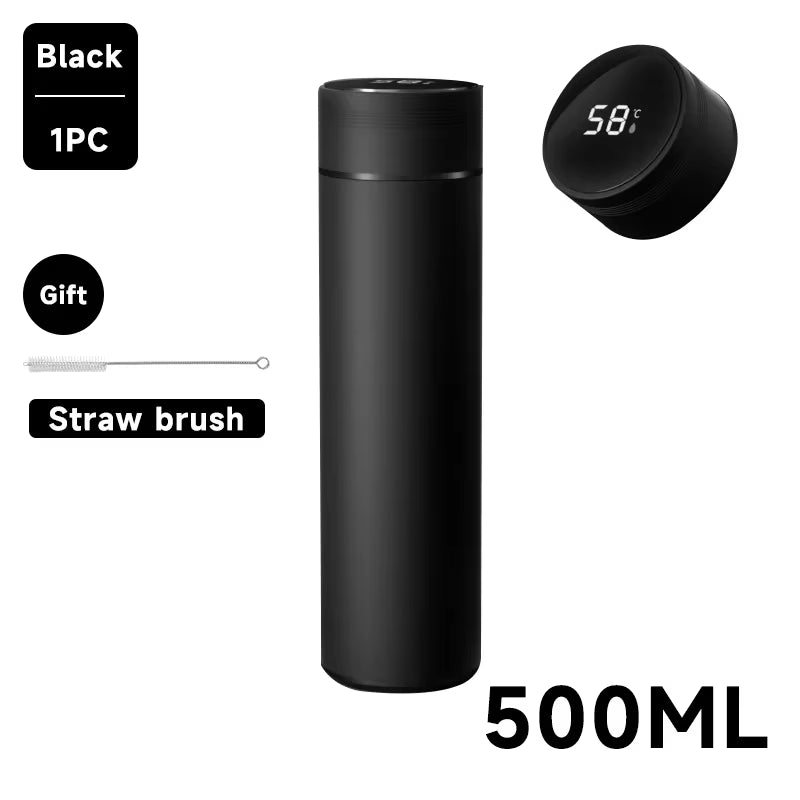 LUMORA™ Smart Temp Bottle – 500ml Insulated Stainless Steel Bottle with LED Temperature Display | Sleek. Smart. Sip in Style