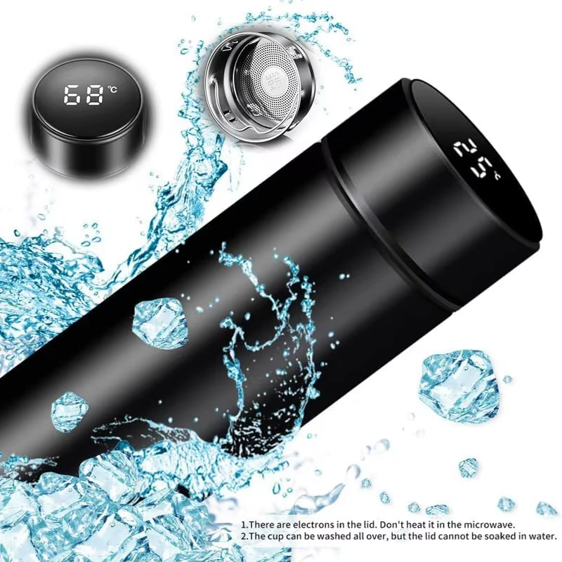 LUMORA™ Smart Temp Bottle – 500ml Insulated Stainless Steel Bottle with LED Temperature Display | Sleek. Smart. Sip in Style