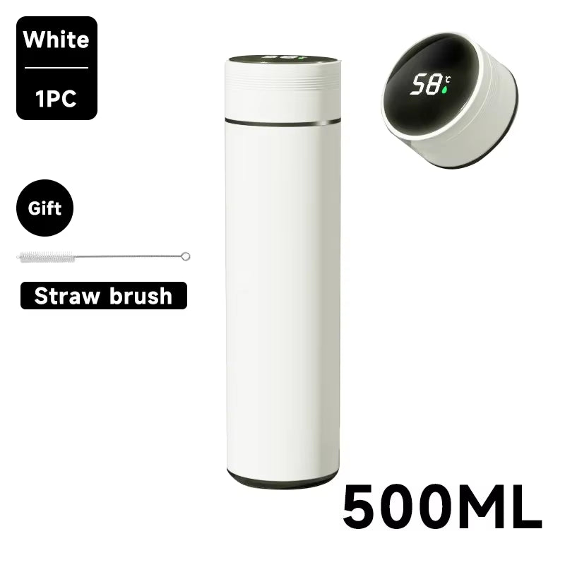 LUMORA™ Smart Temp Bottle – 500ml Insulated Stainless Steel Bottle with LED Temperature Display | Sleek. Smart. Sip in Style
