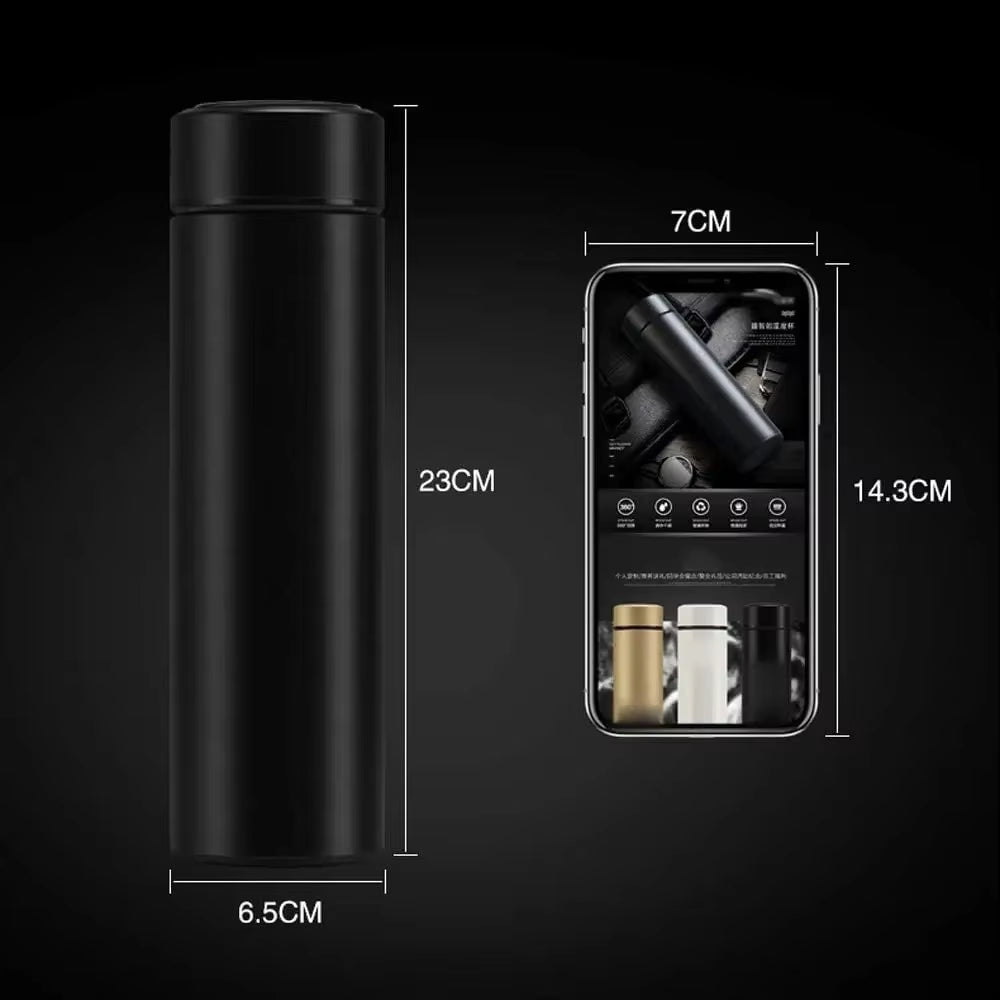 LUMORA™ Smart Temp Bottle – 500ml Insulated Stainless Steel Bottle with LED Temperature Display | Sleek. Smart. Sip in Style