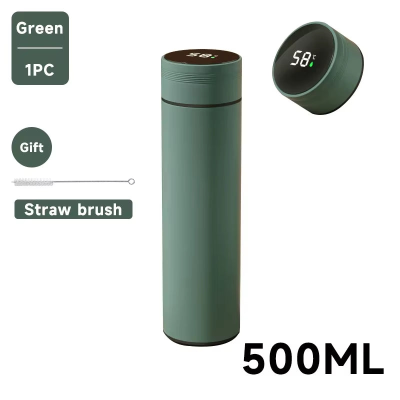 LUMORA™ Smart Temp Bottle – 500ml Insulated Stainless Steel Bottle with LED Temperature Display | Sleek. Smart. Sip in Style