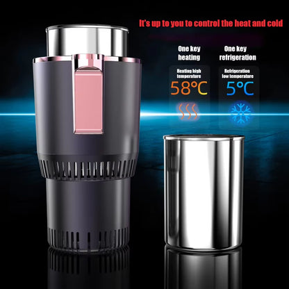 THERMOFYRE™ Dual-Zone Smart Cup Holder – Instant Heating & Cooling Mug Warmer for Car & Office | 12V Thermoelectric Technology
