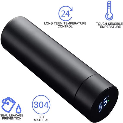 LUMORA™ Smart Temp Bottle – 500ml Insulated Stainless Steel Bottle with LED Temperature Display | Sleek. Smart. Sip in Style