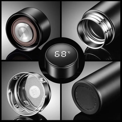 LUMORA™ Smart Temp Bottle – 500ml Insulated Stainless Steel Bottle with LED Temperature Display | Sleek. Smart. Sip in Style